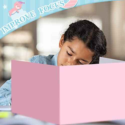 Yeaqee 24 Pcs Solid Privacy Boards for Student Desks Classroom Desk Divider Trifold Table Desk Privacy Panel Privacy Folders Screen Partition for School Teacher Student Study Test Home (Pastel Colors)