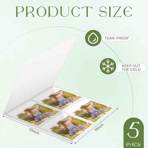 5 Pack Laminating Pouch Carrier 11 x 17 Inches Laminator Carrier Sleeve Lamination Carriers Sheets Thermal for Most Laminating Pouch