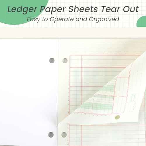 2 Pads 100 Sheets Columnar Analysis Pad 3 Column Ledger 3 Hole Punch Accounting Ledger Book 8-1/2 x 11 Ledger Paper Pad Double Page Format Columnar Pad for Business Bookkeeping & Data(3 Column Ledger)