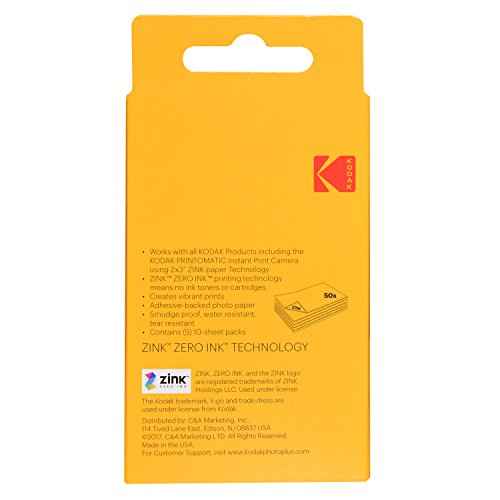 Kodak 2? x 3? Premium ZINK Photo Paper 50-Pack Compatible with Kodak PRINTOMATIC (NOT with Kodak Mini Shot, Mini2)