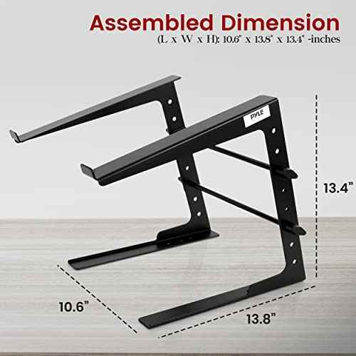Pyle Universal Portable Laptop Desk Stand - 6.3 to 10.9 Inch Adjustable Standing Table Monitor Computer Desk Workstation Riser w/Level Height Alignment for DJ, PC, Gaming, Home or Office PLPTS25X2