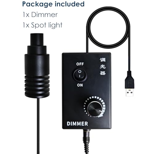 Upwtkim Microsope Light LED Coaxial Illuminator Adjustable Spot Light Pure White 13mm