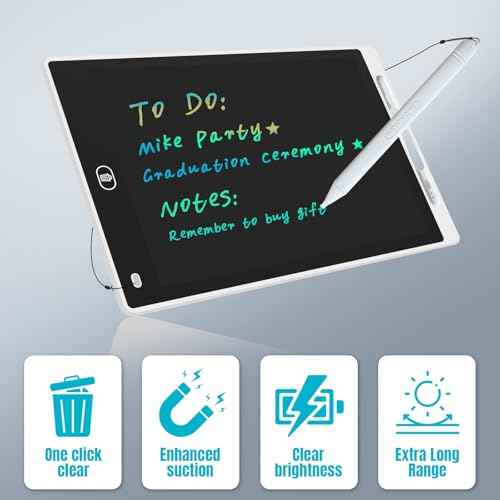 Magnetic Board for Fridge, 9.8¡±¡¿6.7¡± Small LCD Writing Tablet Blackboard Grocery to Do List Magnet Pad Dry Erase White Black Whiteboard Adult Chore Chart Refrigerator Digital Notepad Message Center