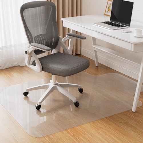 Delamu Chair Mat for Hardwood Floor, 48"¡¿60" Large Clear Office Desk Mat for Rolling Chairs, Computer Gaming Under Desk Floor Protector for Home Office