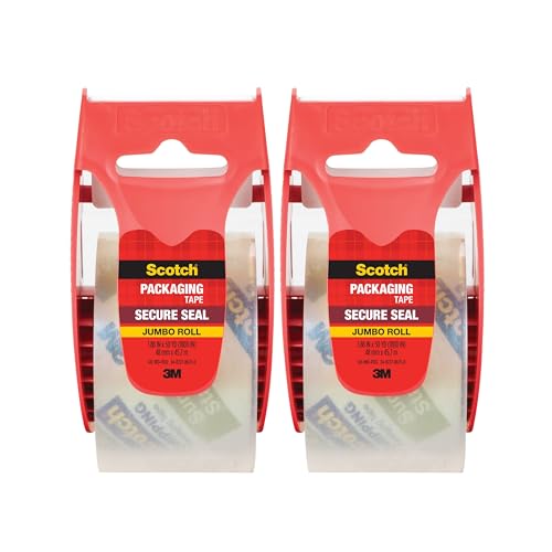 Scotch 2 Rolls Ultra Clear Packing Tape 1.88in x 50yd for Shipping & Moving