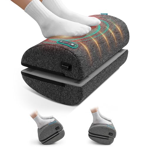 Snailax Dark Grey Ergonomic Under-Desk Foot Rest with Heat, Vibration & Swing