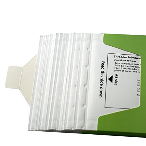 28 Pcs Paper Shredder Lubricating Sheets for Cleaning & Reduces Jams