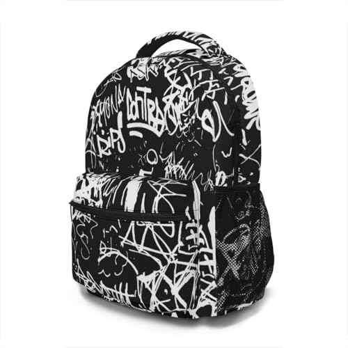 Funny Graffiti Art Backpack, Laptop Backpack with Multiple Pockets for Adult Hiking Travel Work 17 Inch