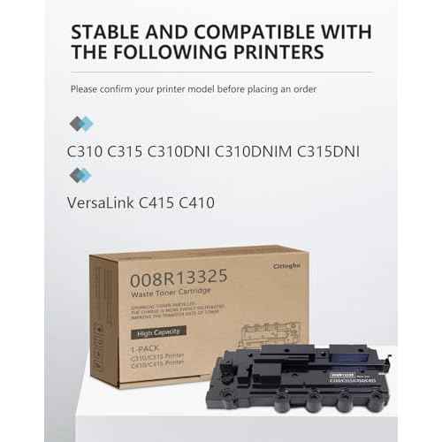 C310/C315 Waste Toner Bottle 1 Pack - 008R13325 Waste Toner Replacement for Xerox C310 C315 C410 C415 Printers