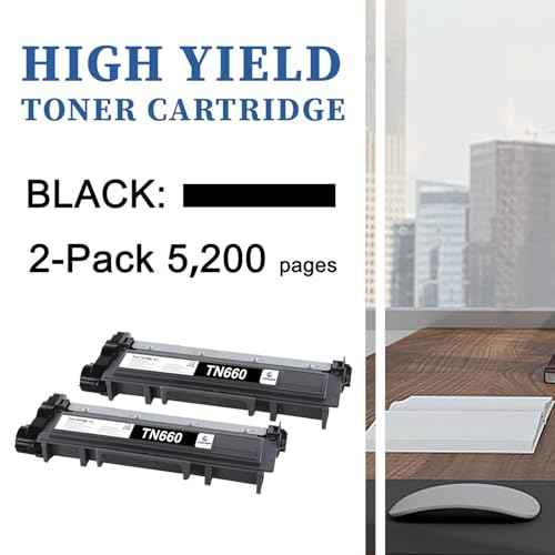 TN660 Black High Yield Toner Cartridge (2-Pack) - Replacement for Brother TN660 Toner Cartridge for HL-L2300D HL-L2305W HL-L2315DW HL-L2320D HL-L2340DW HL-L2360DW HL-L2380DW MFC-L2680W Printer