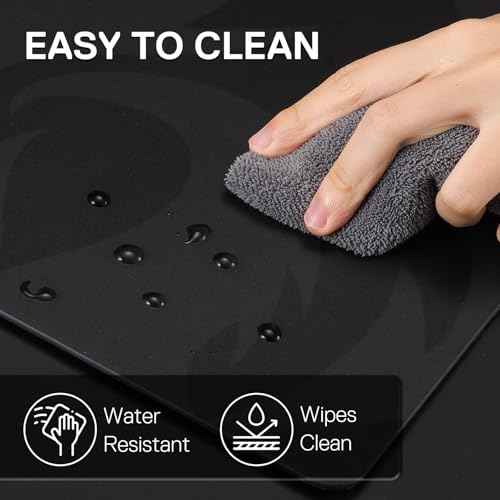 Redragon PG1M Glass Mouse Pad - Ultra-Smooth Precision Surface with Non-Slip Base, Easy to Clean, Hard Mousepad for Gaming - 13 x 13 x 0.15 inches, Black