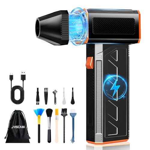Compressed Air Duster, 130000RPM Electric Air Duster, 3 Gear Adjustable Cordless Air Duster, Compressed Air for Computers, Rechargeable Air Duster for PC, Keyboard and Car (F31-Black)