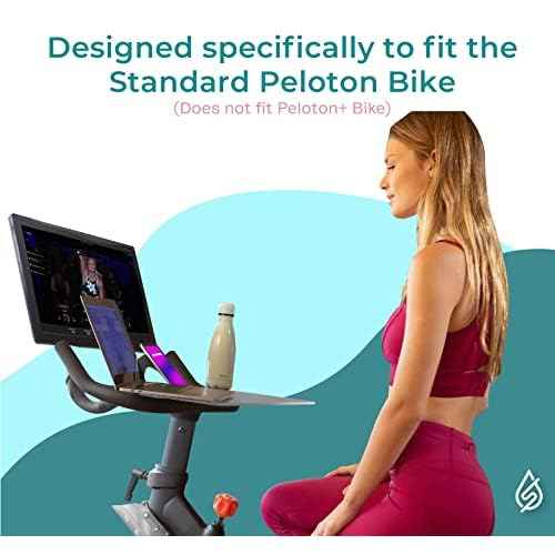 SELINA for Peloton Bike Desk Tray Table for Laptop, Tablet, Phone & More | Premium Clear Acrylic Tray Compatible with The Peloton Bike Standard Peloton Accessories (Bike Standard)