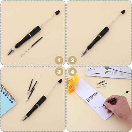 Retractable Ballpoint Pen Refills 30 Pieces 1mm, Medium Point 4.2 Inch Black Ink Refills Smooth Writing for Click Pens
