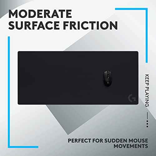 Logitech G G840 Extra Large Gaming Mouse Pad, Optimised for Gaming Sensors, Moderate Surface Friction, Non-Slip Mouse Mat, Mac and PC Gaming Accessories, 900 x 400 x 3 mm