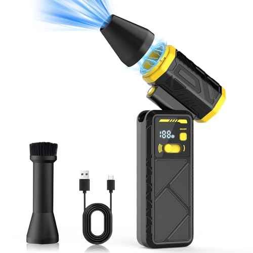 Cordless Air Duster-280000RPM Super Power Air Duster Rechargeable,Stepless Speed Change Mini Air Duster Rechargeable,with Display Screen & Light,Dust Blower for Computer, Keyboard, House,OutdoorandCar