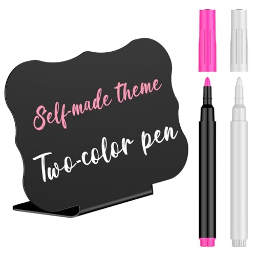 Uniclife Matte PVC Waved Mini Chalkboard Signs - 20 Pack for Party & Buffet Labels