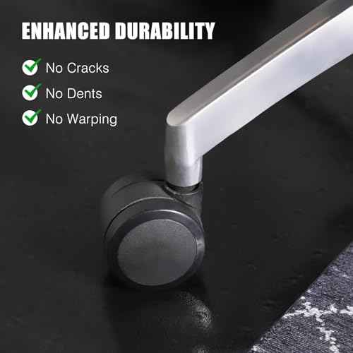 Chair Mat for Carpet, 36" x 48" Office Chair Mat for Carpeted Floors, Non-Slip Carpet Protector Floor Mat with Grips, Plastic Heavy-Duty Rolling Desk Mat for Home Office and Gaming (Black)