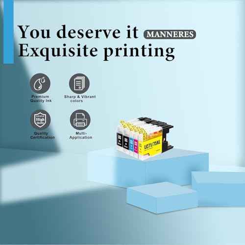 LC75 Ink Cartridges (2BK/C/M/Y 5-Pack) Compatible for Brother LC75BK LC75XL Ink Replacement for Brother LC-75 LC71 LC79 XL Ink Cartridges Work for MFC-J6510DW MFC-J6710DW MFC-J6910DW MFC-J280W Printer