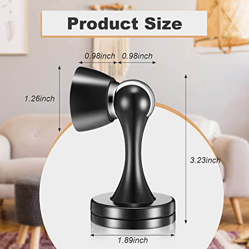 Shimeyao 8 Pack Magnetic Door Stop Floor Mounted Door Stopper Magnetic Catch Wall Mounted with Catch Holder with Screws for Hold Open Wall Protector(Black)