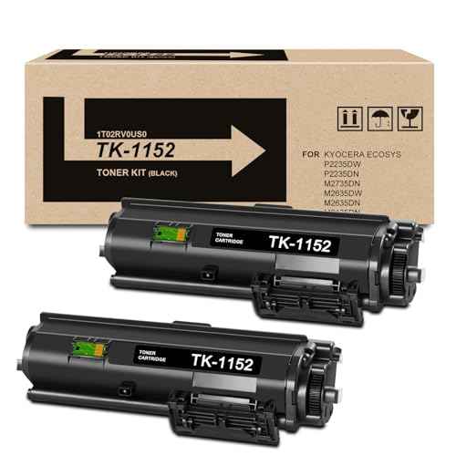 TK1152 TK-1152 1T02RV0US0 (2 Pack, Black) Toner Cartridge Compatible with ECOSYS P2235dw P2235dn M2735dn M2635dw M2635dn M2135dn Printer