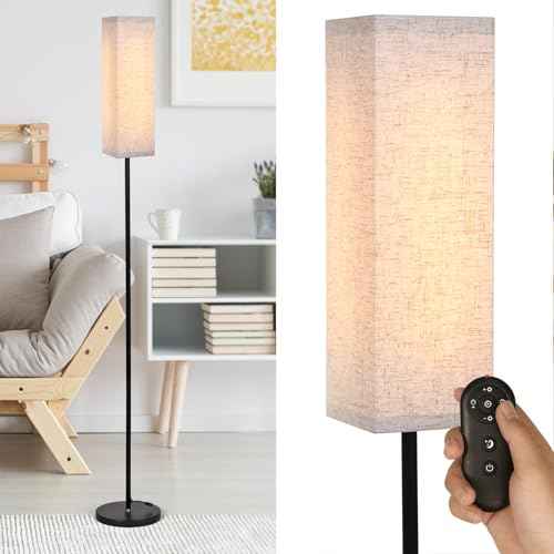 Floor Lamp for Bedroom Living Room Office with Remote Control Modern Living Room LED 4 Color Temperature & Stepless Dimmer, Standing Elegant Lamp 3000k-7000k