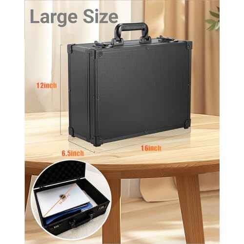 Storage Lock Box -16x 12 x 6.5 Inch Large Combination Lock Boxes for Important Document Collection Organizer- Lockable Safe Storage Box Medicine Box, Lockable Boxes for Personal Items