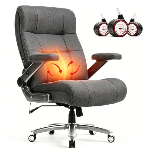 Big & Tall Ergonomic Office Chair with 3D Kneading Massage and Heat