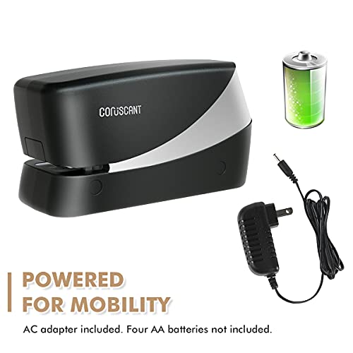 Coruscant Silver Electric Stapler for Office & Home - Heavy Duty, Auto No-Jam, 25 Sheets, Includes Staples & Remover