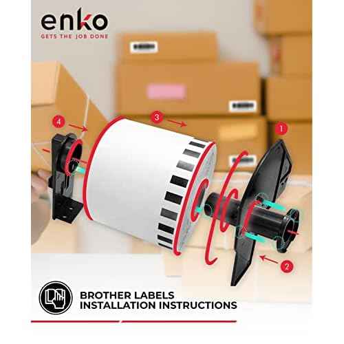 enKo - Compatible for Brother DK1209 1-1/7" x 2-3/7¡± Labels [12 Rolls / 9600 Labels with 4 Cartridge Frame]