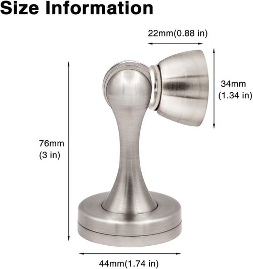 20 Pack Magnetic Door Stops, Wall Floor Mounted Door Stopper, Metal Heavy Duty Magnetic Doorstops Holder Protector for Home Office, Silver