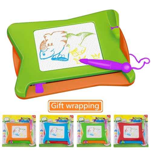 16pc Mini Magnetic Drawing Board, 4-Colors Travel Size Erasable Doodle Magna Board Toy, Small Writing Painting Sketching Pad, Educational Learning and Classroom Prizes for Toddler Boy Girl Kids Child