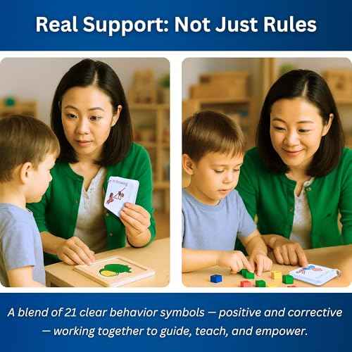 Behavior Keyring Lanyard -ABA Therapy Materials -Premium Plastic Material -Special Education Classroom Supplies -Autism Learning Materials (English)