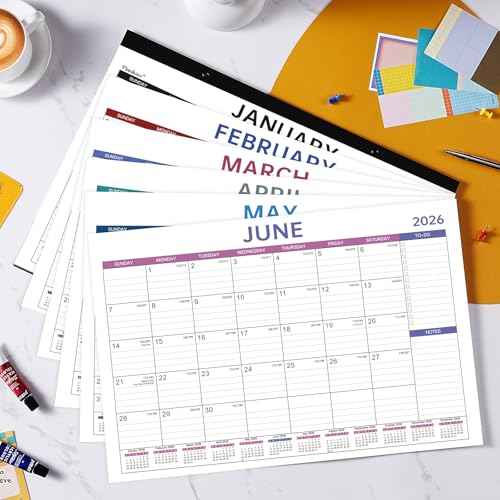 2026 Desk Calendar - Large Desk Calendar 2026, Jan 2026 - Dec 2026, 12 Months Calendar, 17" x 12", Desk Pad, Large Ruled Blocks, To-Do List & Notes, Desk/Wall Calendar for Planning or Organizing
