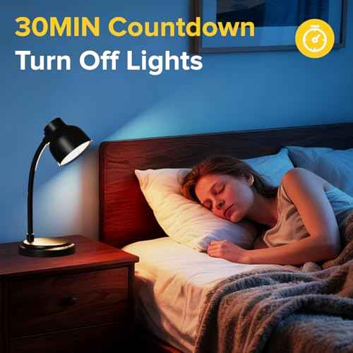 LED Desk Lamp for Office Home,Table lamp,Desk Lamp for College Dorm Room,4 Brightness,Dimmable Table Lamp Eye Caring Reading Light(Black)