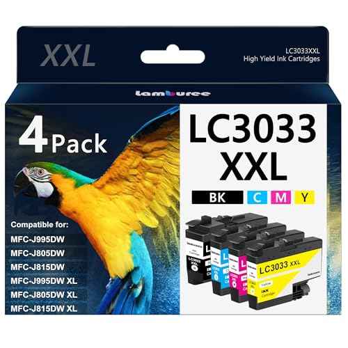 LC3033XXL Ink Cartridges with Super High-Yield Replacement for Brother LC3033 Work with MFC-J995DW MFC-J805DW MFC-J815DW Printers (4 Pack)