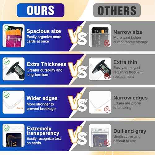 10Pack Vertical ID Badge Holder - Extra Thick Clear ID Card Holder with Waterproof Resealable Zip - Name Tag Holder for Nurses, Office and School