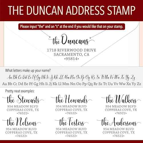 The Duncans Personalized Self-Inking Address Stamp | Envelope Return Address Stamp for Couples and Families | Custom Rubber Address Stamp (1, Medium)