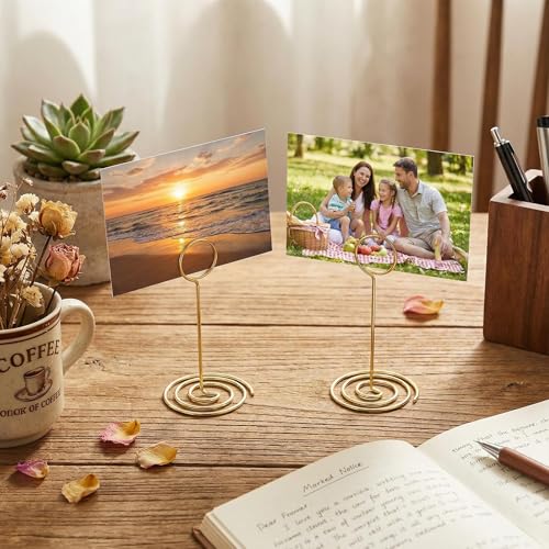 Gold Table Number Holders 24 Pcs, 3.35 Inch Wedding & Party Card Stands