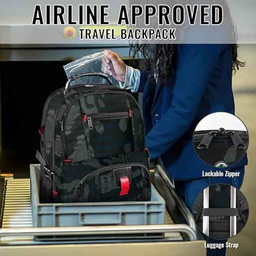 YOREPEK Travel Backpack, Extra Large 50L Laptop Backpacks for Men Women, Water Resistant College Backpack Airline Approved Business Work Bag with USB Charging Port Fits 17 Inch Computers, Camouflage