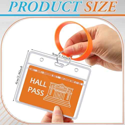 6 Sets Hall Pass for Classroom Bathroom Passes for School Unbreakable School Passes Set for Teachers, Hall, Bathroom, Office, Library and Classroom Supplies