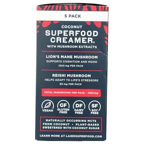 Laird Superfood Sweet & Creamy Powdered Superfood Creamer 5 Count, 0.7 Oz