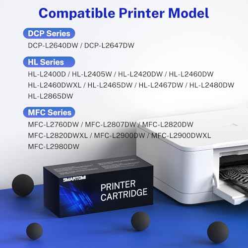Compatible TN830XL Black Toner Cartridge Replacement for Brother TN830 TN830XL Work with DCP-L2640DW HL-L2400D HL-L2405W HL-L2460DW HL-L2480DW MFC-L2820DW Printer(2 Pack)