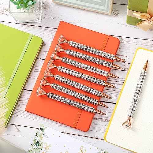 Honoson 50 Pcs Big Diamond Pens Bulk Bling Rhinestone Pens with Crystal Christmas Glitter Retractable Black Ink Ballpoint Pens for Bridal Shower Gifts School Office Birthday Party Favor(AB Color)
