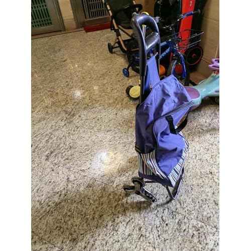 HUYINGC Portable Trolley Folding Cart with Wheels Good for Shopping Carry Things-Blue-T6