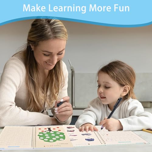 AALGO Reusable Handwriting Practice Book for Kids 5.1x7.1in – Toddler Learning Workbook with Pen & Refill