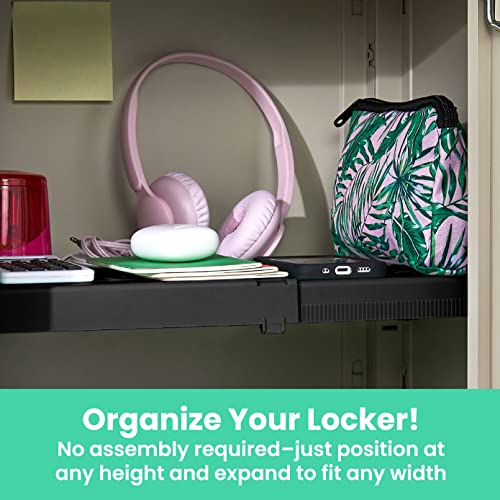 LockerMate Adjustable Locker Shelf Black - Fits 12-15 Inches, Supports 10 lbs