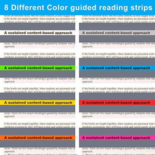 8 Pack Guided Reading Strips Colored Overlays for Kids Dyslexia Reading Aids