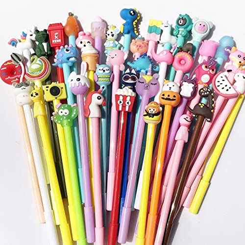 200 Pieces Cute Cartoon Black Gel Ink Pens Cartoon Animal Writing Pens 0.5 mm Assorted Styles Pens Stationery for School Office Home Student Kids Birthday Present