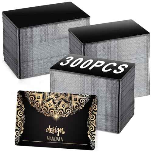 300 Pcs Metal Business Cards Black Metal Business Card Blanks for CNC Engraver Laser Engraving Reliable and Sturdy Multipurpose Aluminium Business Card Blanks Thickness 0.01 Inch